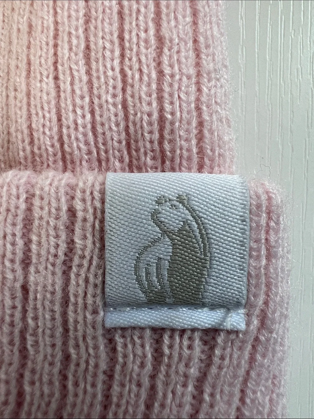 Baby Pink Ribbed Knit Beanie Hat